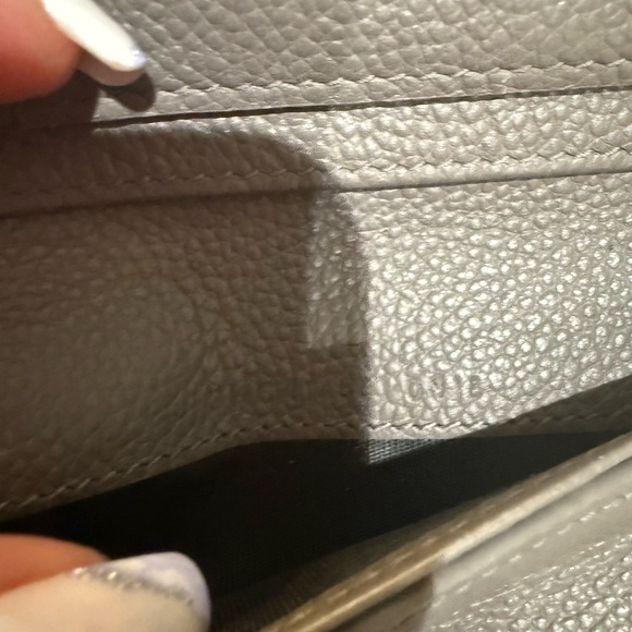 Authentic YSL  Zip Around Compact wallet 
Gray pebble  Leather in EUC dust bag - Picture 5 of 10